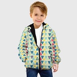 Куртка с капюшоном детская Треугольный орнамент, цвет: 3D-черный — фото 2