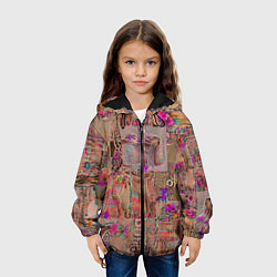 Куртка с капюшоном детская Бохо шик - дух свободы, цвет: 3D-черный — фото 2
