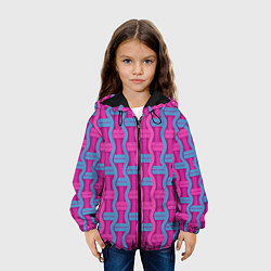 Куртка с капюшоном детская Pink blue fantasy, цвет: 3D-черный — фото 2