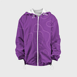 Куртка с капюшоном детская Объемные разводы - яркий фиолетовый - узор Хуф и С, цвет: 3D-белый