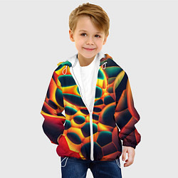 Куртка с капюшоном детская Лавовые пузыри, цвет: 3D-белый — фото 2