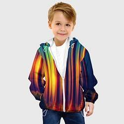 Куртка с капюшоном детская Волшебный лес полосы, цвет: 3D-белый — фото 2