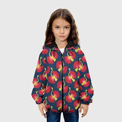 Куртка с капюшоном детская Тропические птицы, цвет: 3D-черный — фото 2