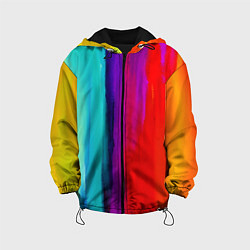Куртка с капюшоном детская Цвета радуги, цвет: 3D-черный