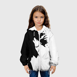 Куртка с капюшоном детская Волчий вой в горах, цвет: 3D-белый — фото 2