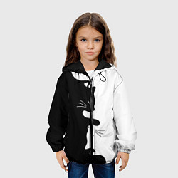 Куртка с капюшоном детская Котики Инь-Янь, цвет: 3D-черный — фото 2