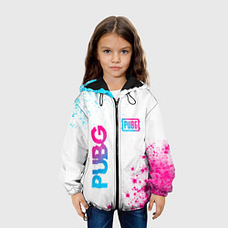 Куртка с капюшоном детская PUBG neon gradient style: надпись, символ, цвет: 3D-черный — фото 2