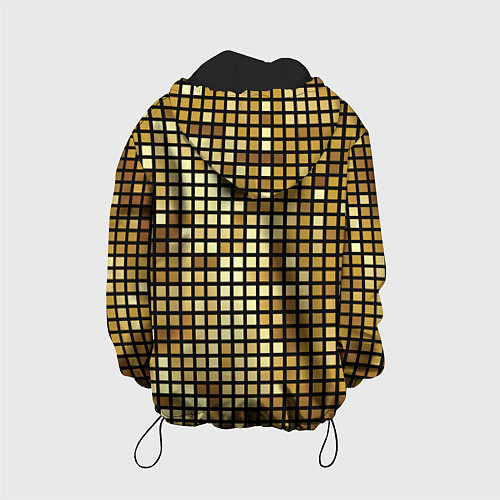 Детская куртка Золотая мозаика, поверхность диско шара / 3D-Черный – фото 2