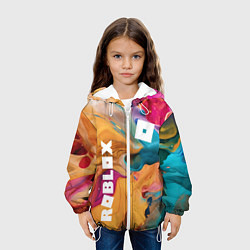 Куртка с капюшоном детская Roblox Logo Color, цвет: 3D-белый — фото 2