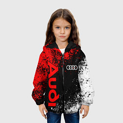 Куртка с капюшоном детская Ауди - красный и белый, цвет: 3D-черный — фото 2