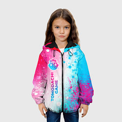 Куртка с капюшоном детская Tomodachi Game neon gradient style: по-вертикали, цвет: 3D-черный — фото 2