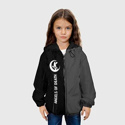 Куртка с капюшоном детская Angels of Death glitch на темном фоне: по-вертикал, цвет: 3D-черный — фото 2