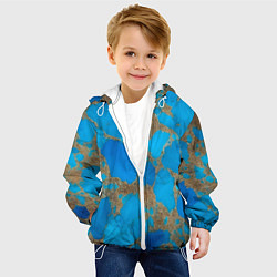 Куртка с капюшоном детская Голубая яшма, цвет: 3D-белый — фото 2