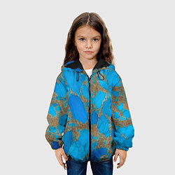 Куртка с капюшоном детская Голубая яшма, цвет: 3D-черный — фото 2