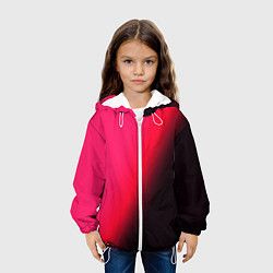 Куртка с капюшоном детская Градиент ярко-розовый, цвет: 3D-белый — фото 2