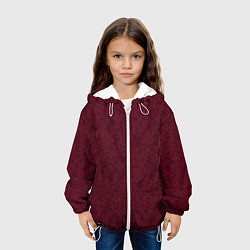 Куртка с капюшоном детская Текстура тёмно-красный, цвет: 3D-белый — фото 2