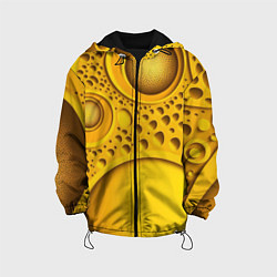 Куртка с капюшоном детская Желтая объемная текстура, цвет: 3D-черный