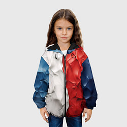 Куртка с капюшоном детская Текстура пластилина белая синяя красная, цвет: 3D-черный — фото 2