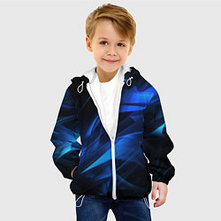 Куртка с капюшоном детская Black blue texture, цвет: 3D-белый — фото 2
