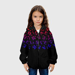 Куртка с капюшоном детская Очень странные дела паттерн, цвет: 3D-черный — фото 2