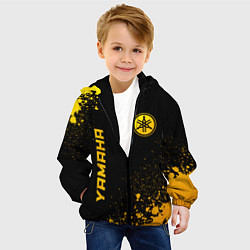 Куртка с капюшоном детская Yamaha - gold gradient: надпись, символ, цвет: 3D-черный — фото 2