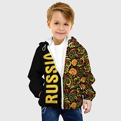 Куртка с капюшоном детская Russia хохлома, цвет: 3D-белый — фото 2
