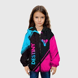 Куртка с капюшоном детская Destiny - neon gradient: надпись, символ, цвет: 3D-черный — фото 2