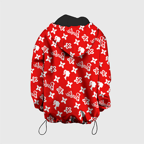 Детская куртка Барби паттерн красный / 3D-Черный – фото 2