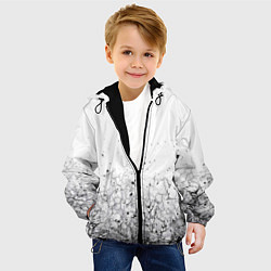 Куртка с капюшоном детская Абстрактный геометрический фон с трещинами и брызг, цвет: 3D-черный — фото 2