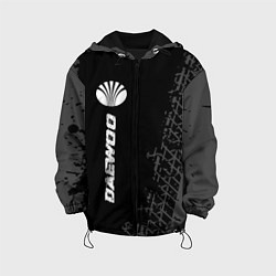 Куртка с капюшоном детская Daewoo speed на темном фоне со следами шин: по-вер, цвет: 3D-черный