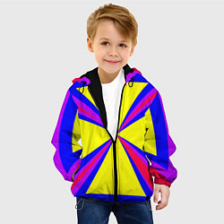 Куртка с капюшоном детская Абстракция геометрическая, цвет: 3D-черный — фото 2