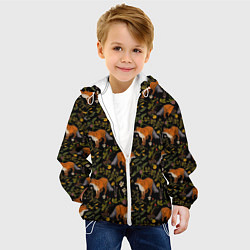 Куртка с капюшоном детская Лисы и цветы, цвет: 3D-белый — фото 2