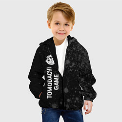 Куртка с капюшоном детская Tomodachi Game glitch на темном фоне: по-вертикали, цвет: 3D-черный — фото 2