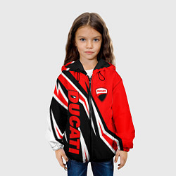 Куртка с капюшоном детская Ducati- red stripes, цвет: 3D-черный — фото 2