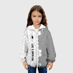 Куртка с капюшоном детская No Mans Sky glitch на светлом фоне: по-вертикали, цвет: 3D-белый — фото 2