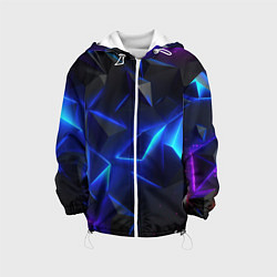 Куртка с капюшоном детская Blue dark neon, цвет: 3D-белый