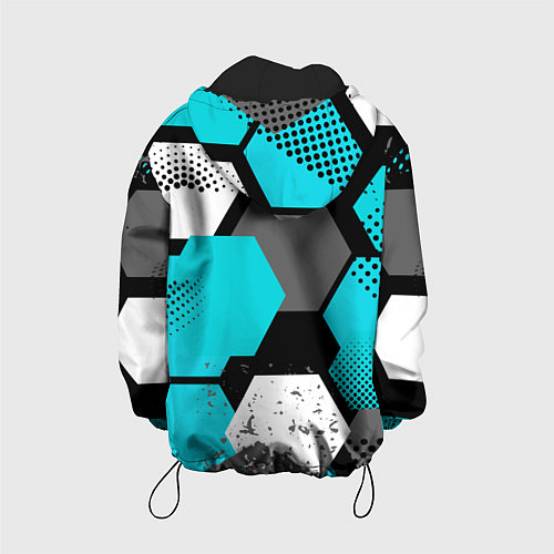 Детская куртка Шестиугольники абстрактный фон / 3D-Черный – фото 2