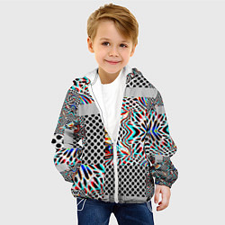 Куртка с капюшоном детская Абстракция электро, цвет: 3D-белый — фото 2