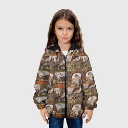 Куртка с капюшоном детская Рисунки коллаж, цвет: 3D-черный — фото 2
