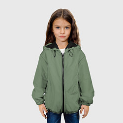 Куртка с капюшоном детская Защитный хаки, цвет: 3D-черный — фото 2