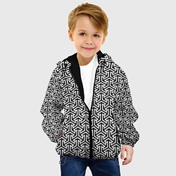 Куртка с капюшоном детская Черный паттерн, цвет: 3D-черный — фото 2