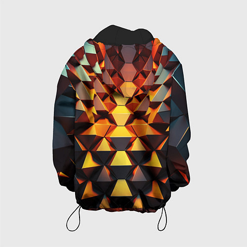 Детская куртка Объемные кубы полигон / 3D-Черный – фото 2