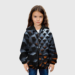 Куртка с капюшоном детская Объемные углы, цвет: 3D-черный — фото 2