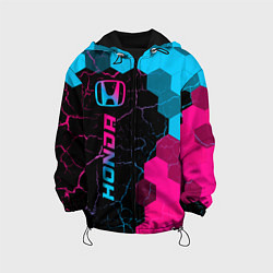 Куртка с капюшоном детская Honda - neon gradient: по-вертикали, цвет: 3D-черный