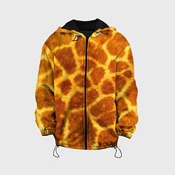 Куртка с капюшоном детская Шкура жирафа - текстура, цвет: 3D-черный