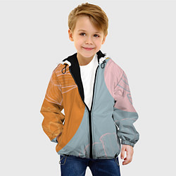Куртка с капюшоном детская Минималистичный лотос, цвет: 3D-черный — фото 2
