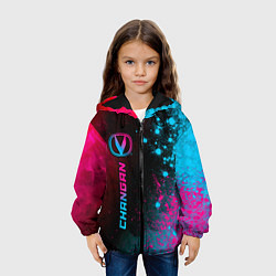 Куртка с капюшоном детская Changan - neon gradient: по-вертикали, цвет: 3D-черный — фото 2