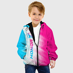 Куртка с капюшоном детская Honda neon gradient style: по-вертикали, цвет: 3D-черный — фото 2