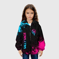 Куртка с капюшоном детская Sally Face - neon gradient: надпись, символ, цвет: 3D-черный — фото 2