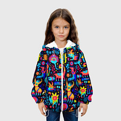 Куртка с капюшоном детская Космические веселые монстрики, цвет: 3D-белый — фото 2